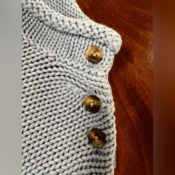 Lake Women's Blue Sweater with Button Detail - Picture 10 of 10